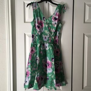 H&M Green Floral Sleeveless Dress NWOT
